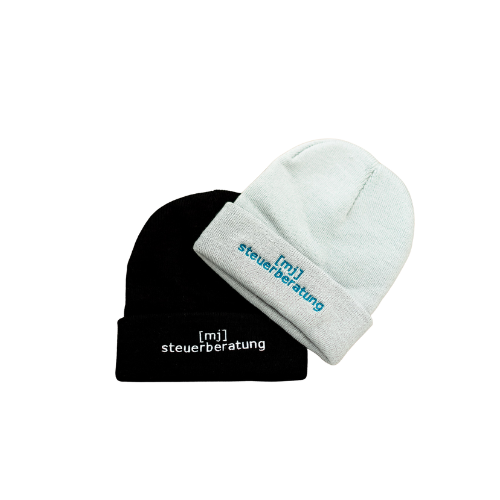 kuschelige und warme Mützen im Design von mj-steuerberatung GmbH